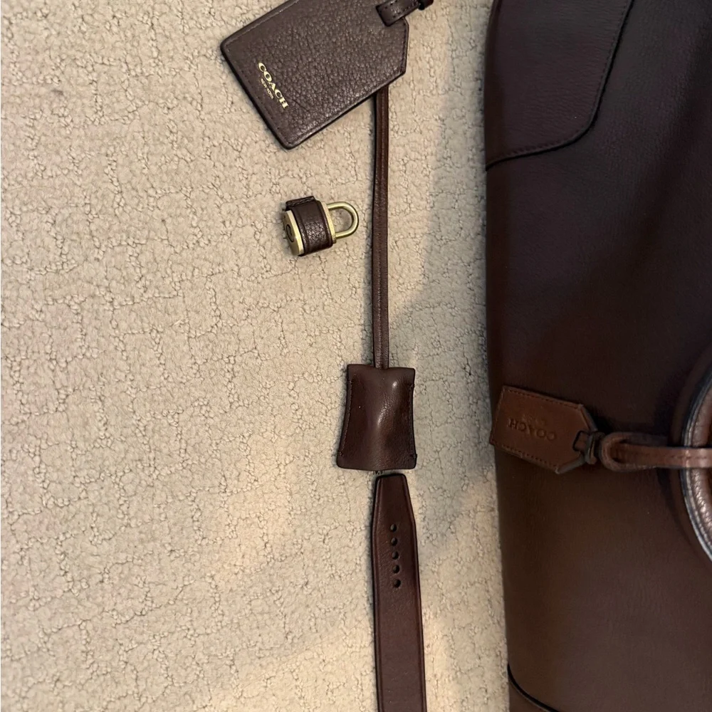 Coach Brown Leather Luggage Suitcase Duffle bag